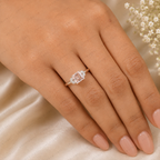 Pink Asscher Cut Lab Grown Diamond Engagement Ring, Leaf Side Stone Ring, Vintage Inspired Pink Diamond Ring, 10K 14K 18K Gold