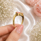 Pink Marquise Lab Grown Diamond Engagement Ring, 1.30 Carat Pink Diamond Ring, Minimalist Solitaire Ring, Unique Curved Setting, 10K 14K