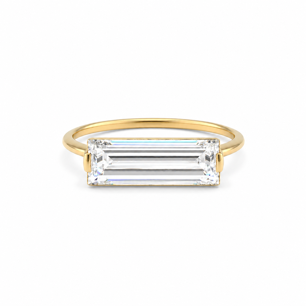 Elongated Baguette Diamond Ring
