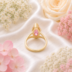 1.50 Ct Marquise Pink Lab Grown Diamond Ring, Pink Diamond Engagement Ring, Modern Marquise Solitaire Ring, Unique Gold Bridal Ring