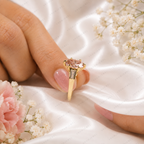 Pink Oval Lab Grown Diamond Engagement Ring, Pink Diamond Ring, Elegant Halo Setting, Diamond Accent Ring, 10K 14K 18K Gold