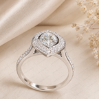 Elegant Marquise Lab Grown Diamond Bezel Set Halo Engagement Ring