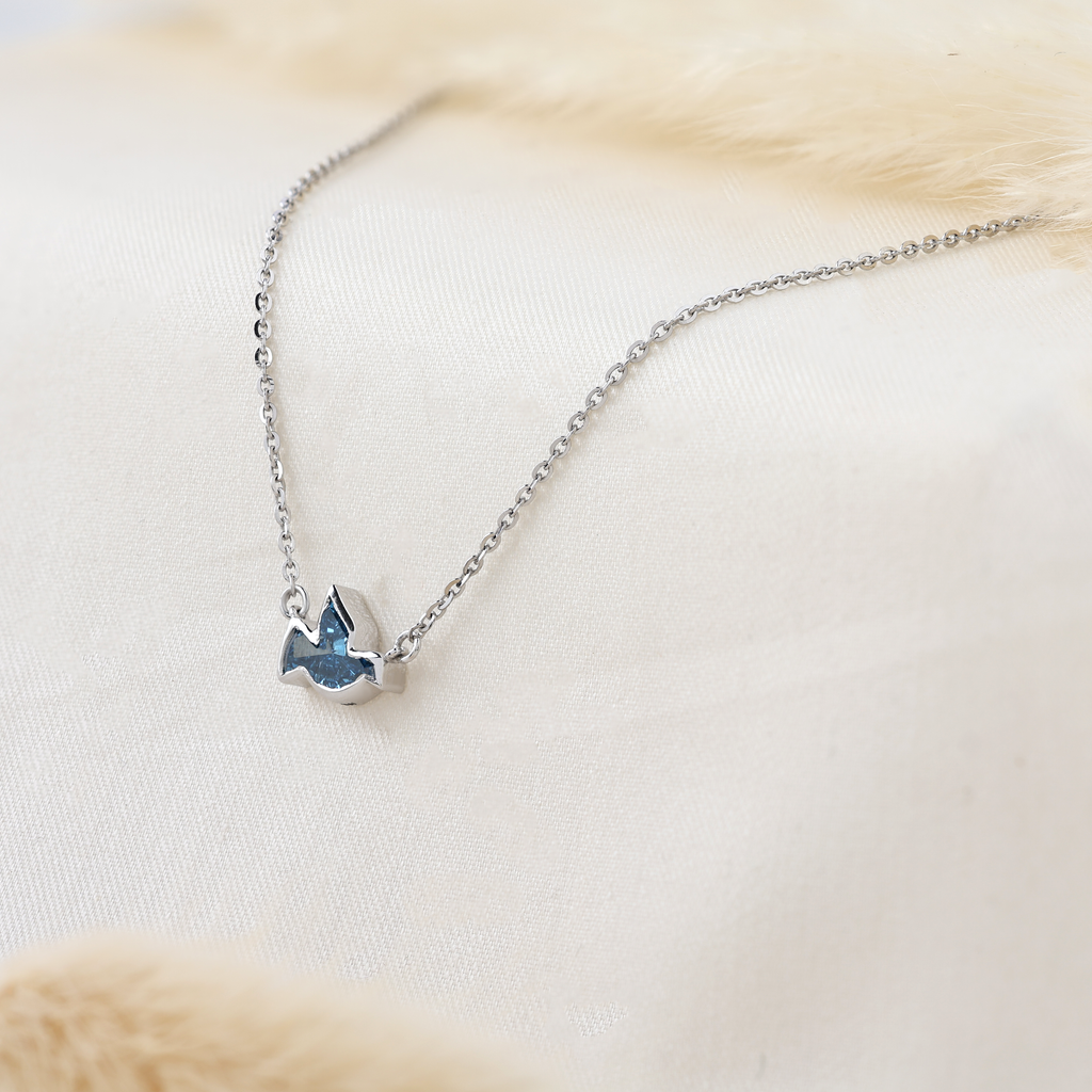 Pigeon Shape Blue Diamond Pendant