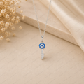 Key Pendant Lab Grown Diamond Necklace, Blue & White Diamond Choker, Key Shape Necklace, Solid Gold Diamond Pendant, Vintage Key Necklace