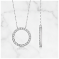 Dainty Circle Pendant Necklace Iced Out | Lab Grown Diamond | 14K Yellow Gold Modern Look