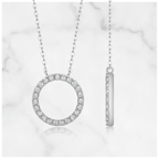 Dainty Circle Pendant Necklace Iced Out | Lab Grown Diamond | 14K Yellow Gold Modern Look