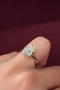 Cushion Cut Diamond Halo Engagement Ring, Cushion Diamond Ring with Round Halo, Classic Cushion Halo Ring, Luxury Diamond Engagement Ring