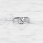 Half Moon Diamond | Matte Finish Ring | Lab Created Diamond | 14K Solid Gold