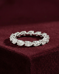 Pear and Round Lab Grown Diamond Ring, Mixed Shape Diamond Wedding Band, Unique Diamond Anniversary Ring, Modern Diamond Stacking Band