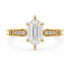 Hexagon Diamond Signet Ring, Hexagon Lab Grown Diamond Ring, Modern Geometric Gold Ring, Statement Diamond Ring, Unique Signet Ring