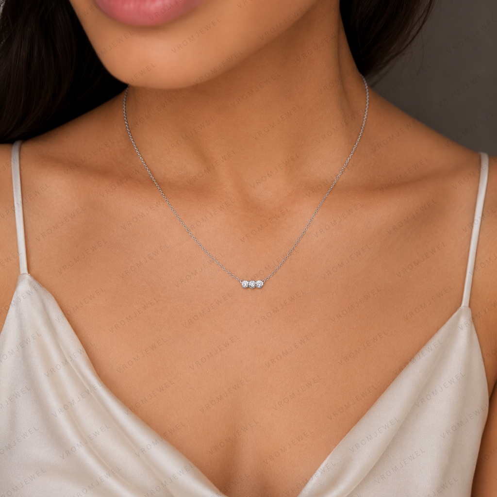 Dainty Trio Lab Diamond Necklace