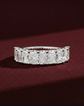 Radiant Cut Lab Grown Diamond Half Eternity Band, Radiant Diamond Wedding Band, 3.20 Carat Diamond Anniversary Ring, Radiant Diamond Ring