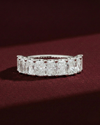 Radiant Cut Lab Grown Diamond Half Eternity Band, Radiant Diamond Wedding Band, 3.20 Carat Diamond Anniversary Ring, Radiant Diamond Ring