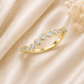 14K Gold Curve Lab Grown Diamond Ring: Bezel Set Stacking Band