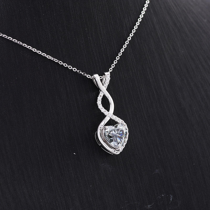 Infinity Necklace Heart Cut Pendant | Lab Grown Diamond | 14K Yellow Gold