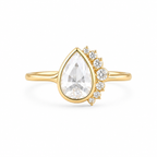 Nature Inspired Pear Rose Cut Diamond Ring