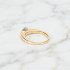 Modern Round Cut East West Ring | Lab Grown Diamond | 14K Yellow Gold Sleek Design