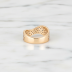 Wavy Pavé Ring Wide Curve Band | Lab Grown Diamond | 14K Yellow Gold