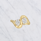 Oval & Pear Lab Grown Diamond Two Stone Bypass Anniversary Ring