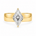 Lozenge Shape Lab Grown Diamond Ring | 2 CT | Bold Cigar Band | Geometric Engagement Ring | 14K Gold