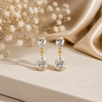Elegant Pear Shape Lab Grown Diamond Stud Earrings in Solid 14K Gold