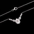 Pear Cut Chevron Pendant Necklace | Lab Grown Diamond | 14K Yellow Gold Minimalist