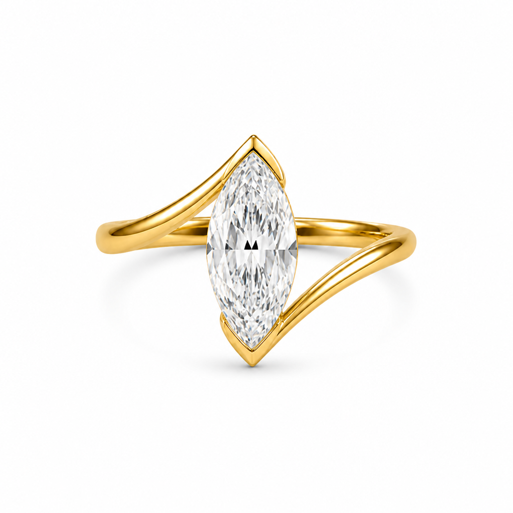Marquise Diamond Signet Ring, Marquise Cut Lab Grown Diamond Ring, Modern Gold Signet Ring, Statement Diamond Ring, Minimal Luxury Ring