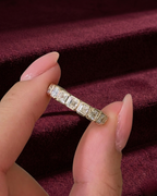 Asscher Cut Diamond Half Eternity Band, Bezel Set Asscher Diamond Wedding Band, Stackable Diamond Ring, Anniversary Diamond Band