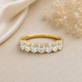 Oval Lab Grown Diamond Anniversary Band in Solid 14K Gold