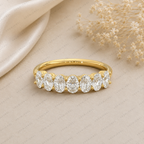 Oval Lab Grown Diamond Anniversary Band in Solid 14K Gold