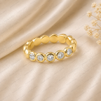 Bezel Set Diamond Eternity Band | Lab Grown | 14K Gold Anniversary Ring