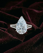 5 Carat Pear Lab Grown Diamond Engagement Ring, Pear Solitaire Diamond Ring, 14K White Gold Statement Ring, IGI Certified