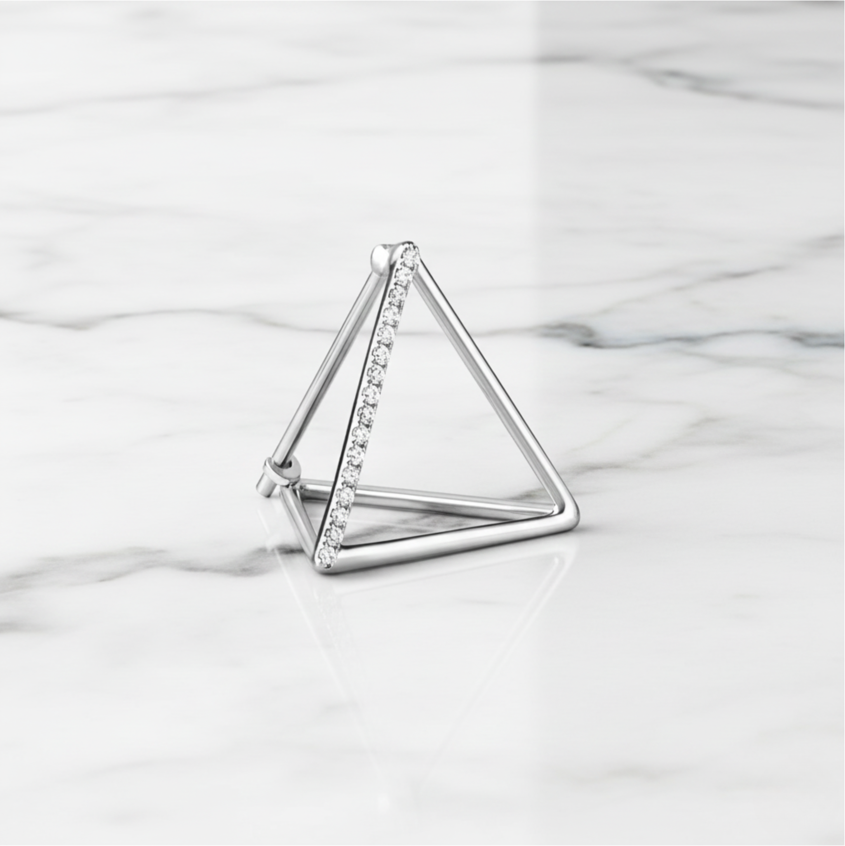 Triangle Pyramid Earrings Contemporary Style | Lab Grown Diamond | 14K Yellow Gold