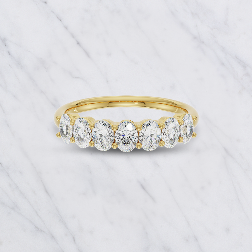 Oval Lab Grown Diamond Anniversary Band in Solid 14K Gold