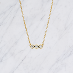 Dainty Trio Lab Diamond Necklace: 14k Gold Bridal Jewelry