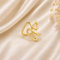 Star Wave Diamond Ring | Lab Grown | 14K Yellow Gold | Whimsical Stacking Band