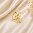 Star Wave Diamond Ring | Lab Grown | 14K Yellow Gold | Whimsical Stacking Band