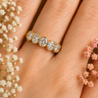 Seven Stone Oval Lab Grown Diamond Anniversary Band in Solid 14K Gold