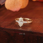 Marquise Cut 3 Stone Ring with Tapered Baguette Trio | Lab Grown Diamond | 14K Yellow Gold