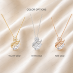 Swan Lab Grown Diamond Necklace, Swan Pendant Necklace, Round Diamond Necklace, Nature Inspired Necklace, Solid Gold Swan Necklace