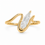 2CT Pear Step Cut Lab Grown Diamond Ring | Sculptural Wrap Design | Modern Engagement Ring | 14K Gold Proposal Ring