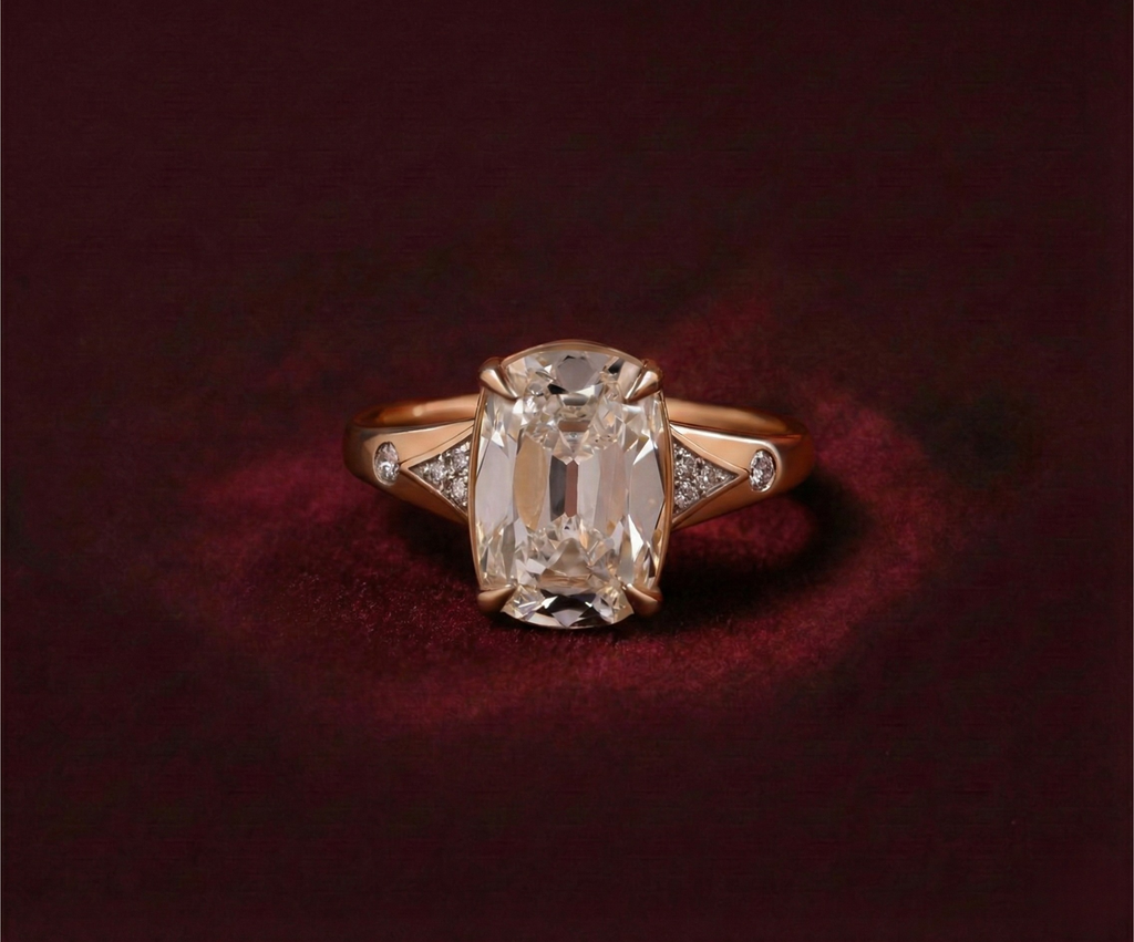 3.5CT Antique Old Mine Cushion Cut Ring Taylor Swift Ring