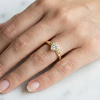 Triangle Shape Bezel Set Solitaire Ring | Lab Grown Diamond | 14K Yellow Gold