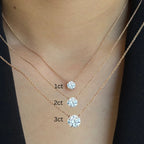 Round Cut Pendant Necklace | Lab Grown Diamond | 14K Yellow Gold Minimalist