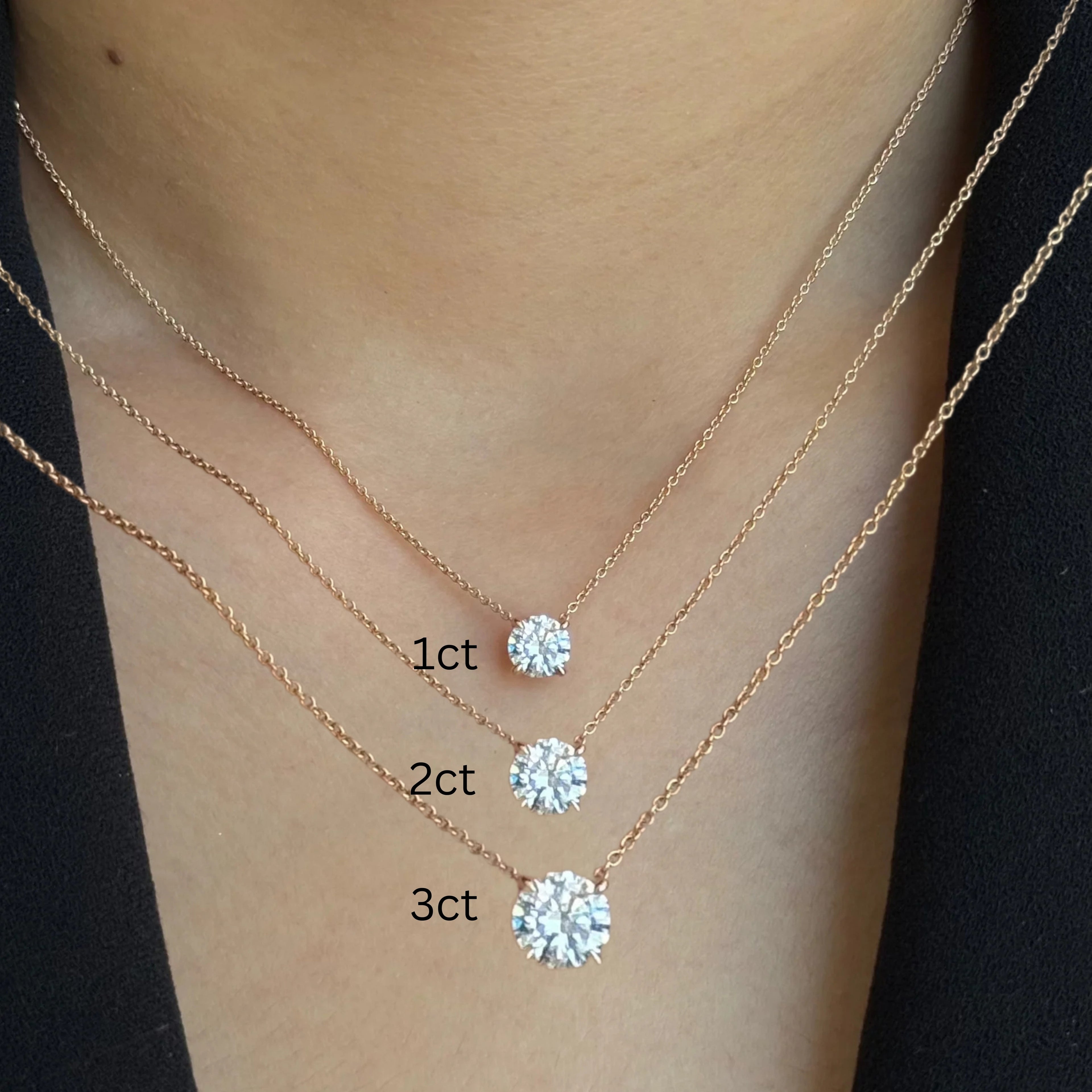 Round Cut Pendant Necklace | Lab Grown Diamond | 14K Yellow Gold Minimalist