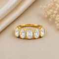 Oval Lab Grown Diamond 5-Stone Bezel Set Wedding Band