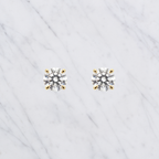 Round Lab Grown Diamond Solitaire Stud Earrings in Solid 14K Gold