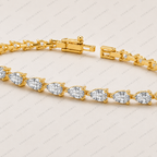 5.60ct Pear Cut Lab Grown Diamond Tennis Bracelet: 14k Gold Bridal Jewelry