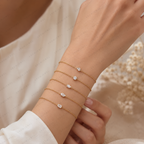 Handmade Marquise Cut Lab Grown Diamond Solitaire Bracelet in 14K Gold
