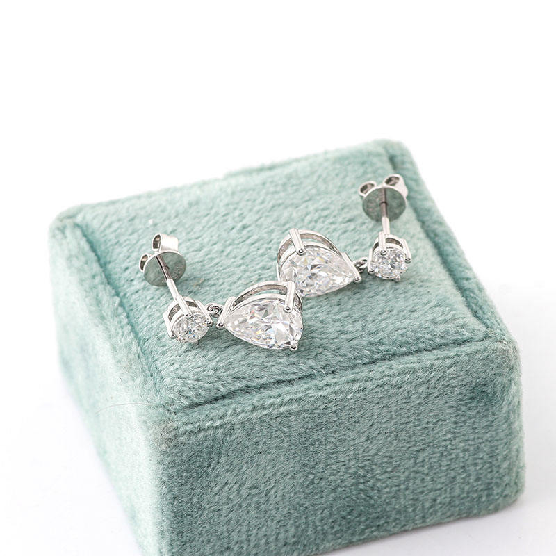 Pear Cut Dangle Earrings | Lab Grown Diamond | 14K Yellow Gold Modern Style